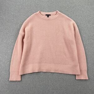 Eileen Fisher Sweater Womens M Cashmere Wool Chunky Knit Light Pink Long Sleeve